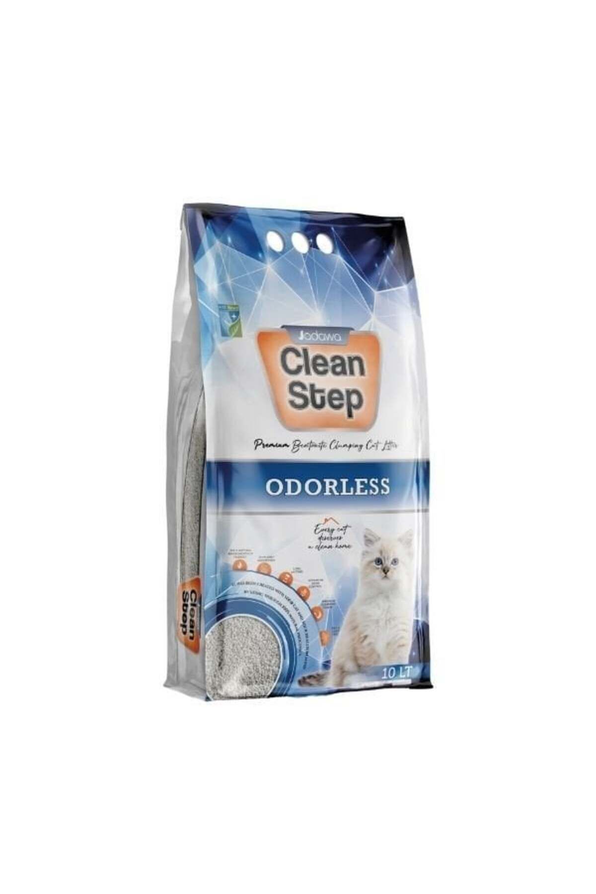 Clean Step Odorless Aktif Karbonlu Kokusuz İnce Taneli Topaklanan Bentonit Kedi Kumu 10 Lt