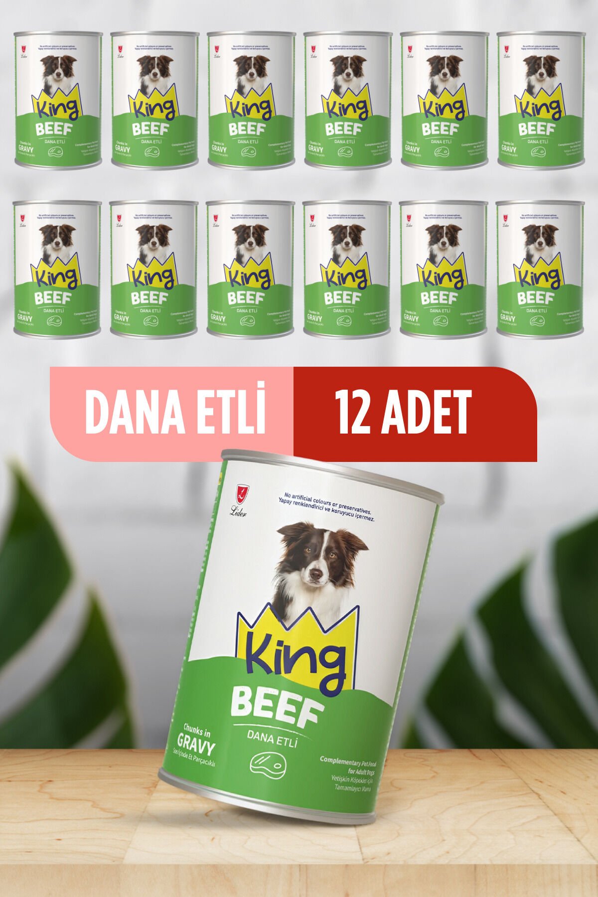 Sos İçerisinde Et Parçacıklı Dana Etli Köpek Konservesi 400 G x 12 Adet