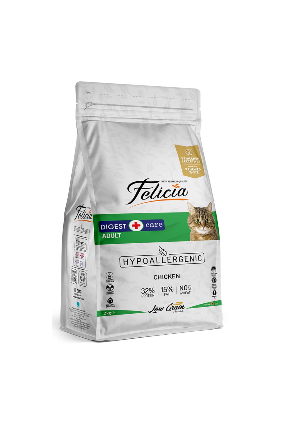 2 Kg Yetişkin Tavuklu Az Tahıllı HypoAllergenic Kedi Maması