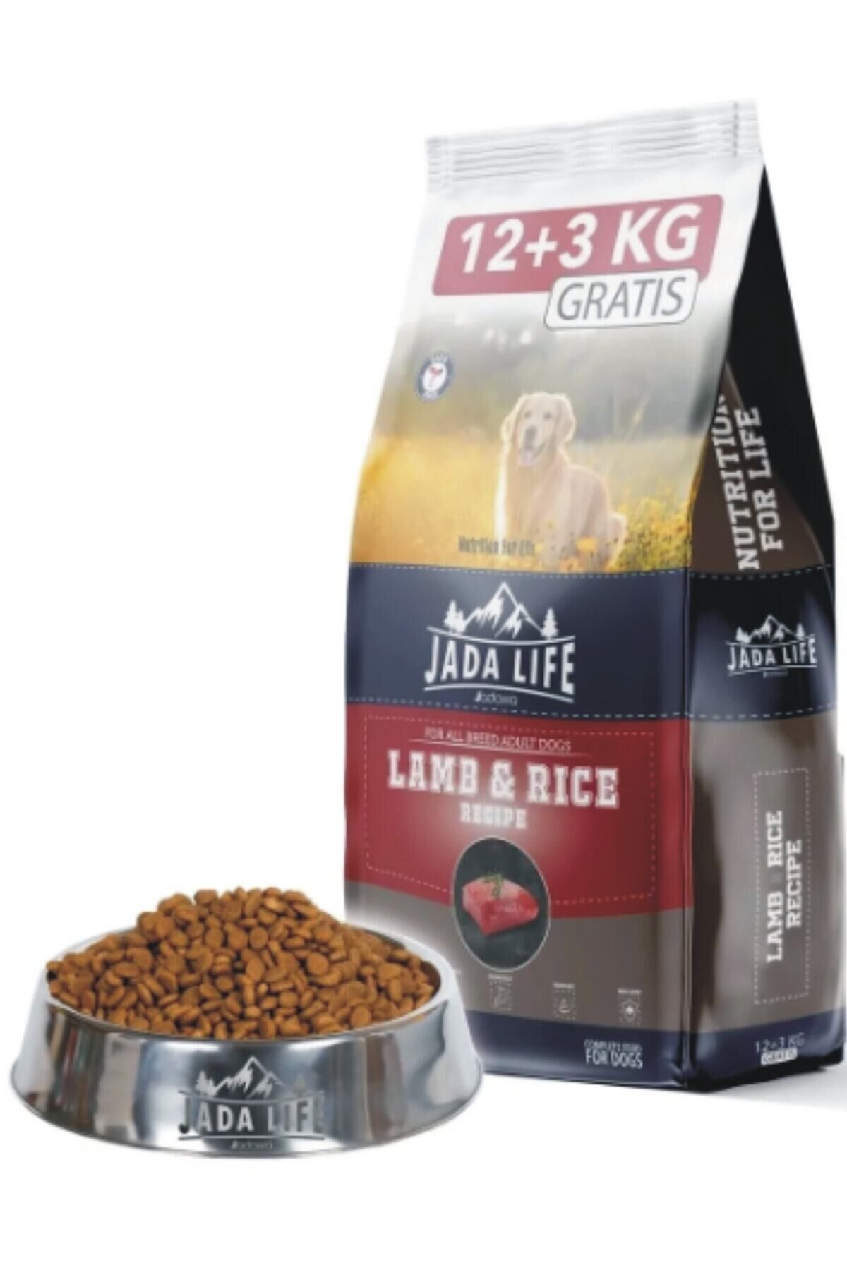 Jada Life Kuzu Etli & Prinçli Yetişkin Köpek Maması 12+3 Kg.