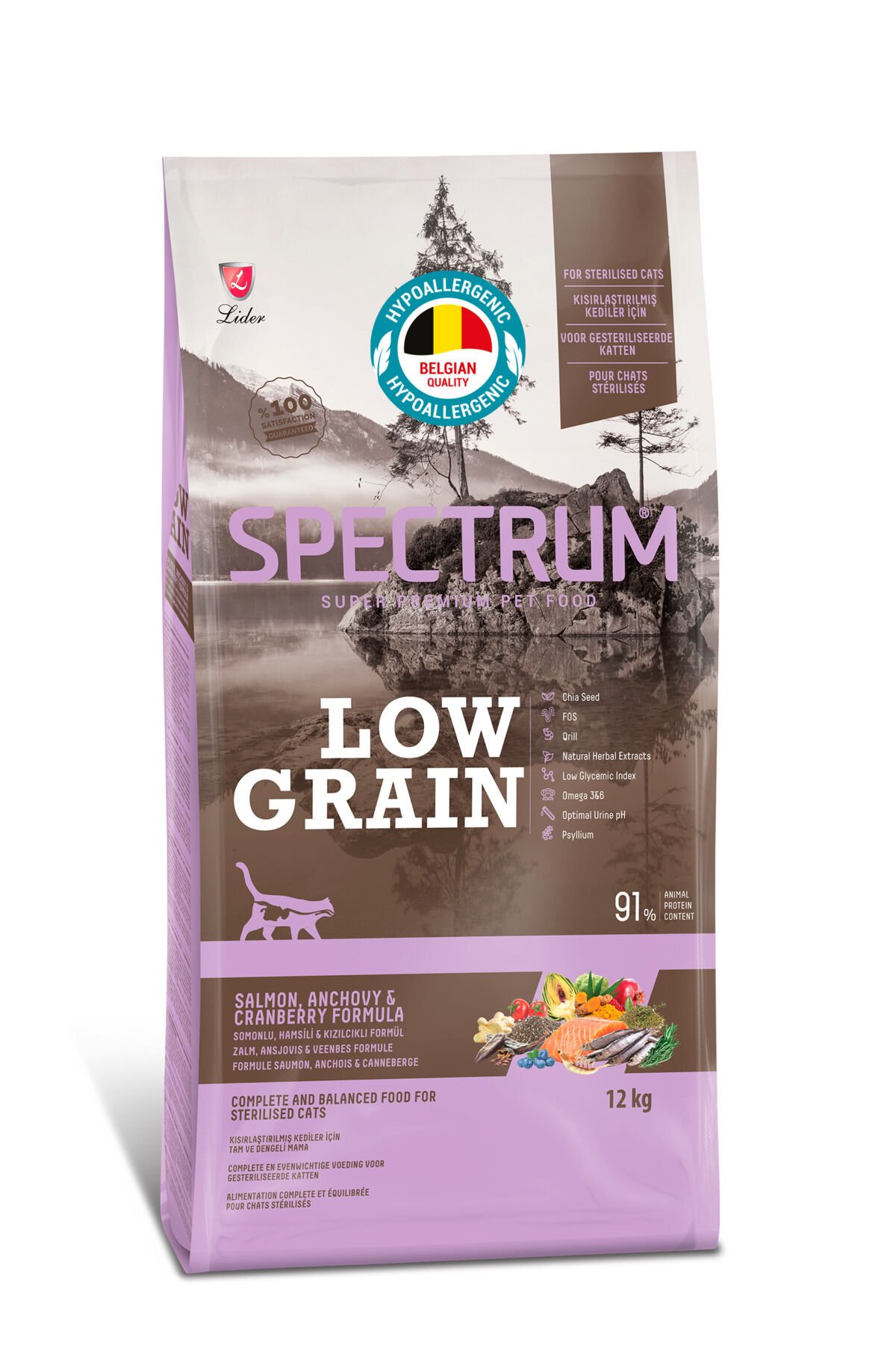 Low Grain Kısırlaştırılmış Somonlu Yetişkin Kedi Maması 12 Kg