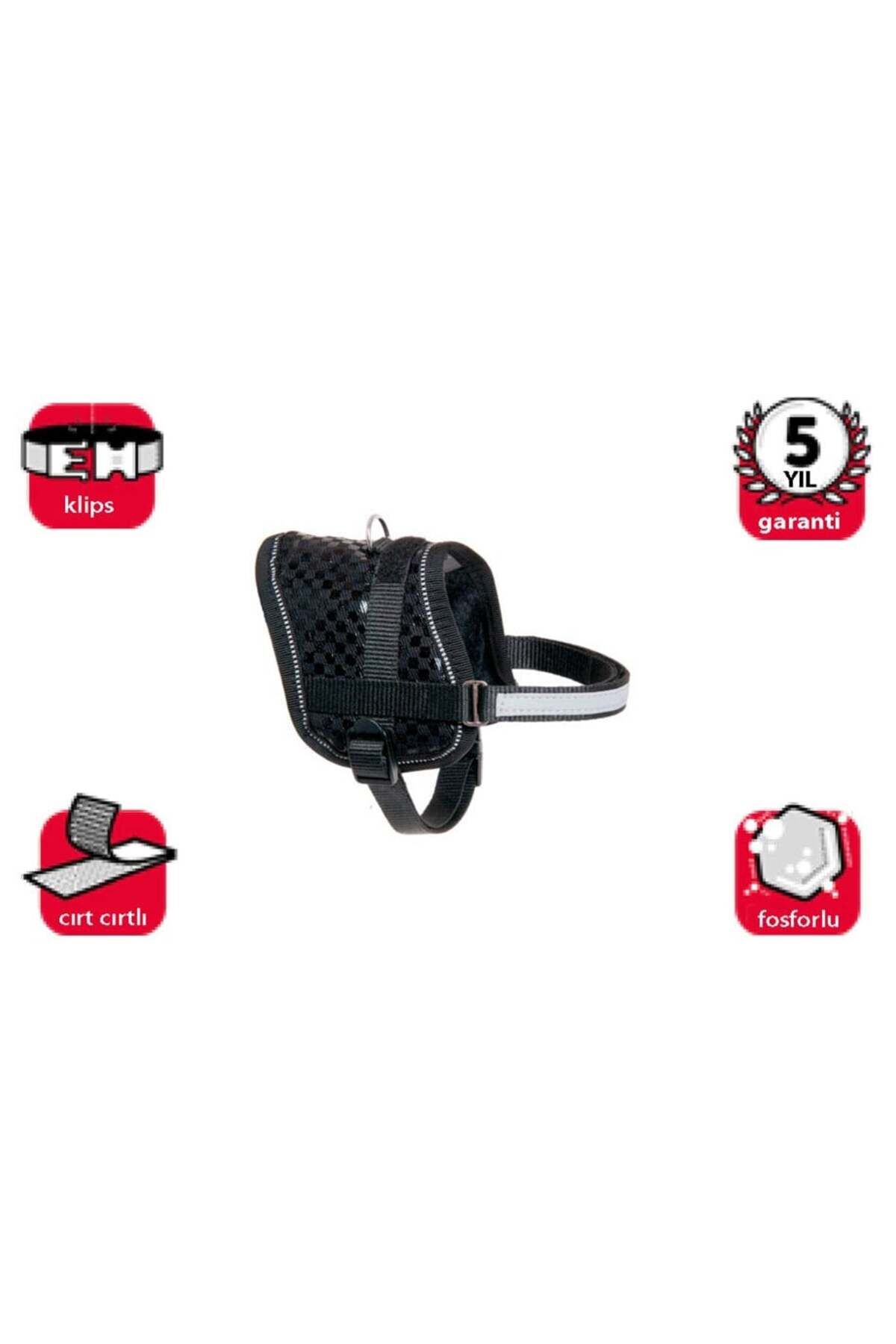 Reflektörlü Göğüs Tasma XS 31-40cm Siyah Renkli