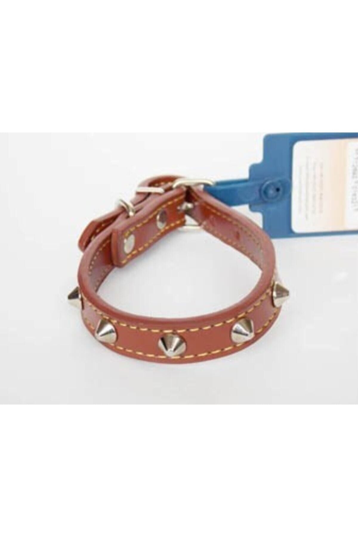 Metal Aksesuarlı Deri Boyun Tasma 35 Cm