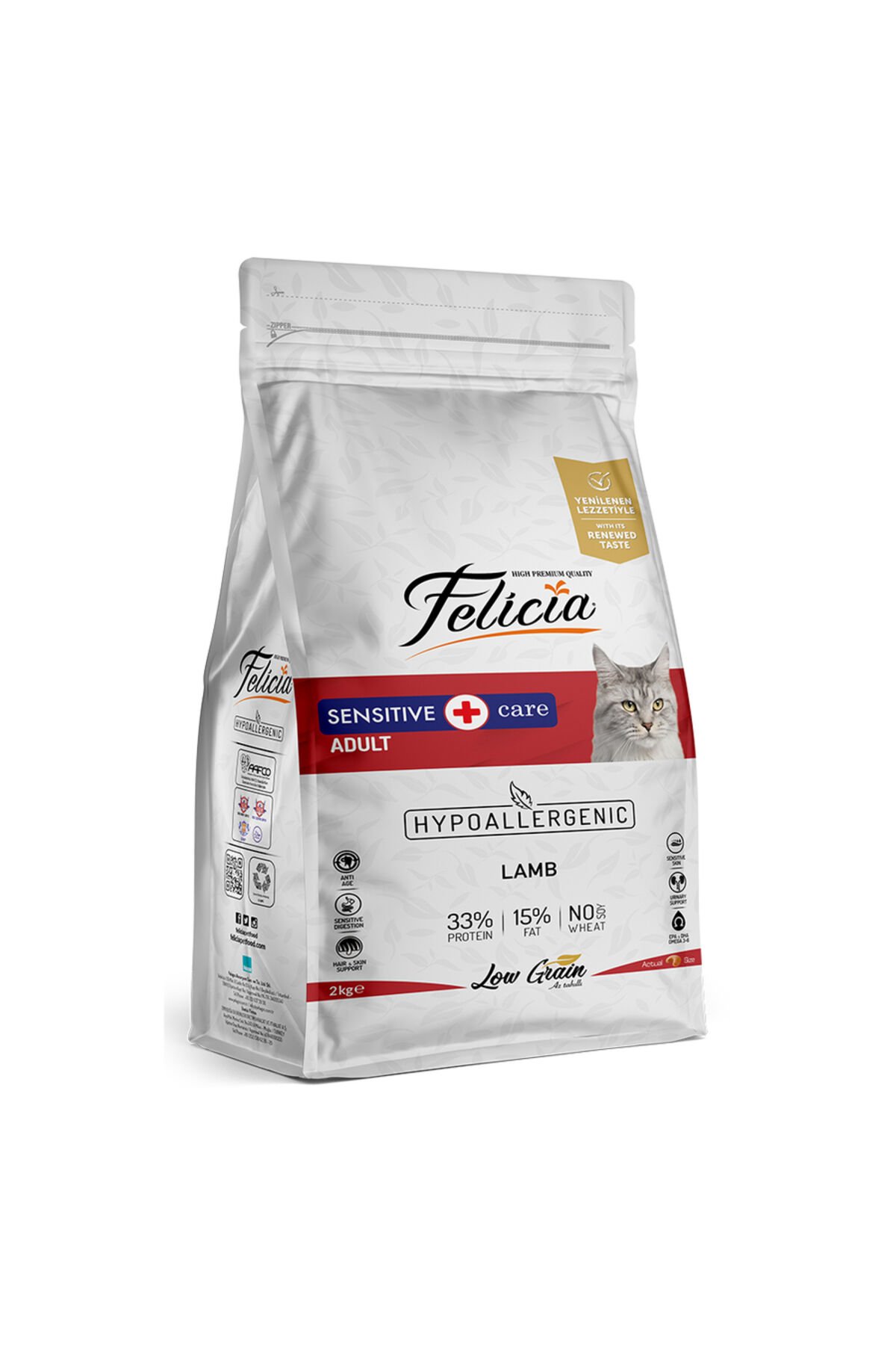 2 Kg Yetişkin Kuzu Etli Az Tahıllı HypoAllergenic Kedi Maması