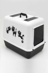 Kapalı Kedi Tuvalet Kabı 54,5 x 39,5 x 39 cm